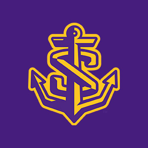 A simple illustration of an anchor with the letter &ldquo;S&rdquo; wrapped around the center stem. The anchor and the letter &ldquo;S&rdquo; are purple and gold.