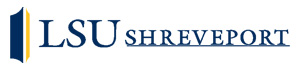 The old LSU Shreveport spirit logo in blue and gold.