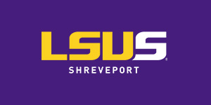 Primary LSUS logo on a purple background. The letters &ldquo;LSU&rdquo; are in gold, and the letter &ldquo;S&rdquo; and word &ldquo;Shreveport&rdquo; are in white.