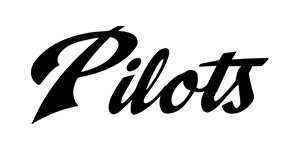 The word &ldquo;pilots&rdquo; in a script font in black.
