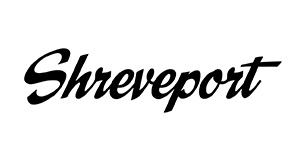 The word &ldquo;Shreveport&rdquo; in a script font in black.