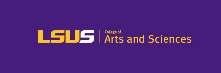 Primary LSUS College of Arts and Sciences logo on a purple background. The letters &ldquo;LSU&rdquo; and the words &ldquo;College of Arts and Sciences&rdquo; are in gold, and the letter &ldquo;S&rdquo; is in white.